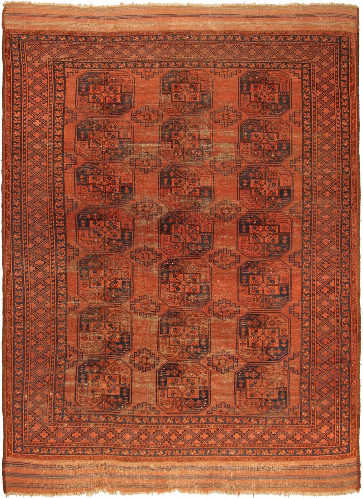 8×11 Antique Turkoman Ersari Main Rug Fine Afghan Boho Rug 236cmx335cm c.1880