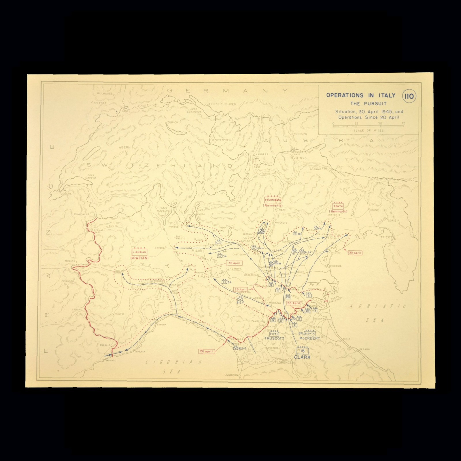 Liberation Northern Italy Map Operation Grapeshot Bologna Milan Verona Genoa