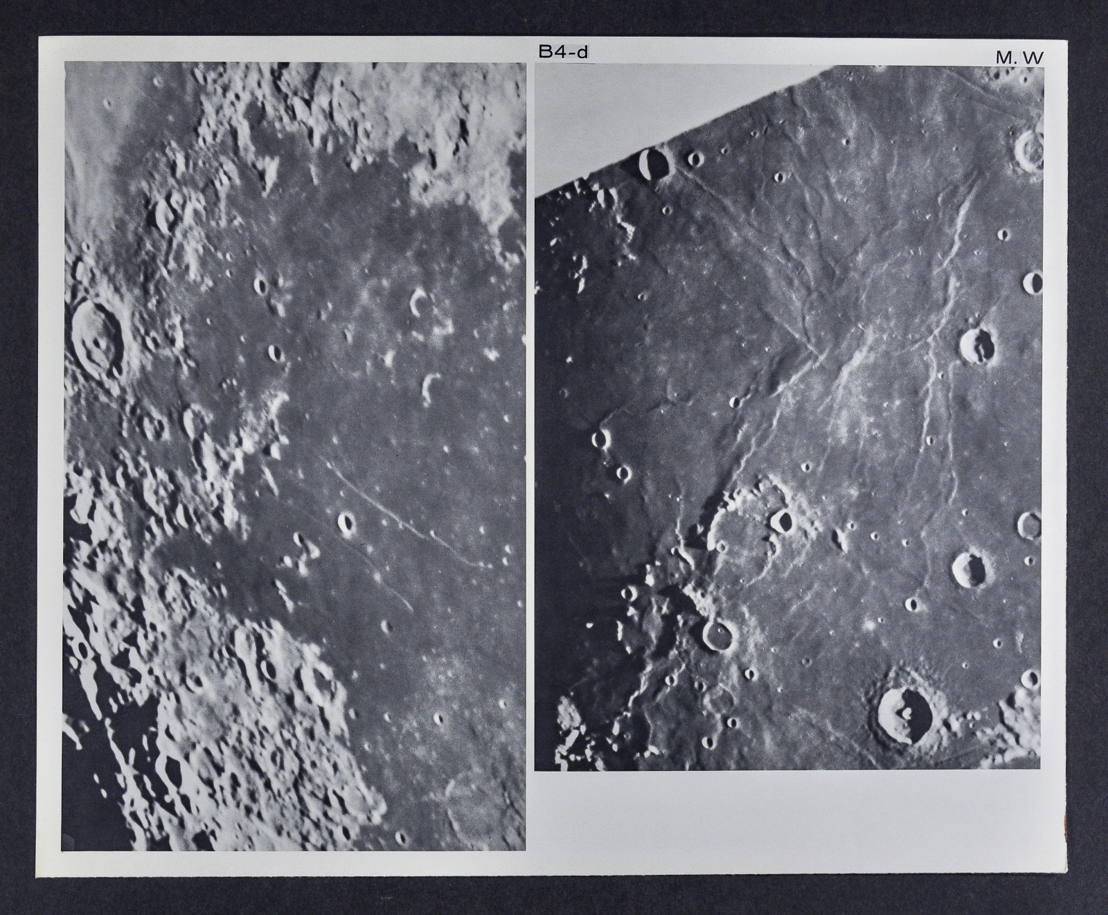 1960 Kuiper Lunar Moon Photo B4-d Tranquility Bay Apollo Mt Wilson Astronomy Map