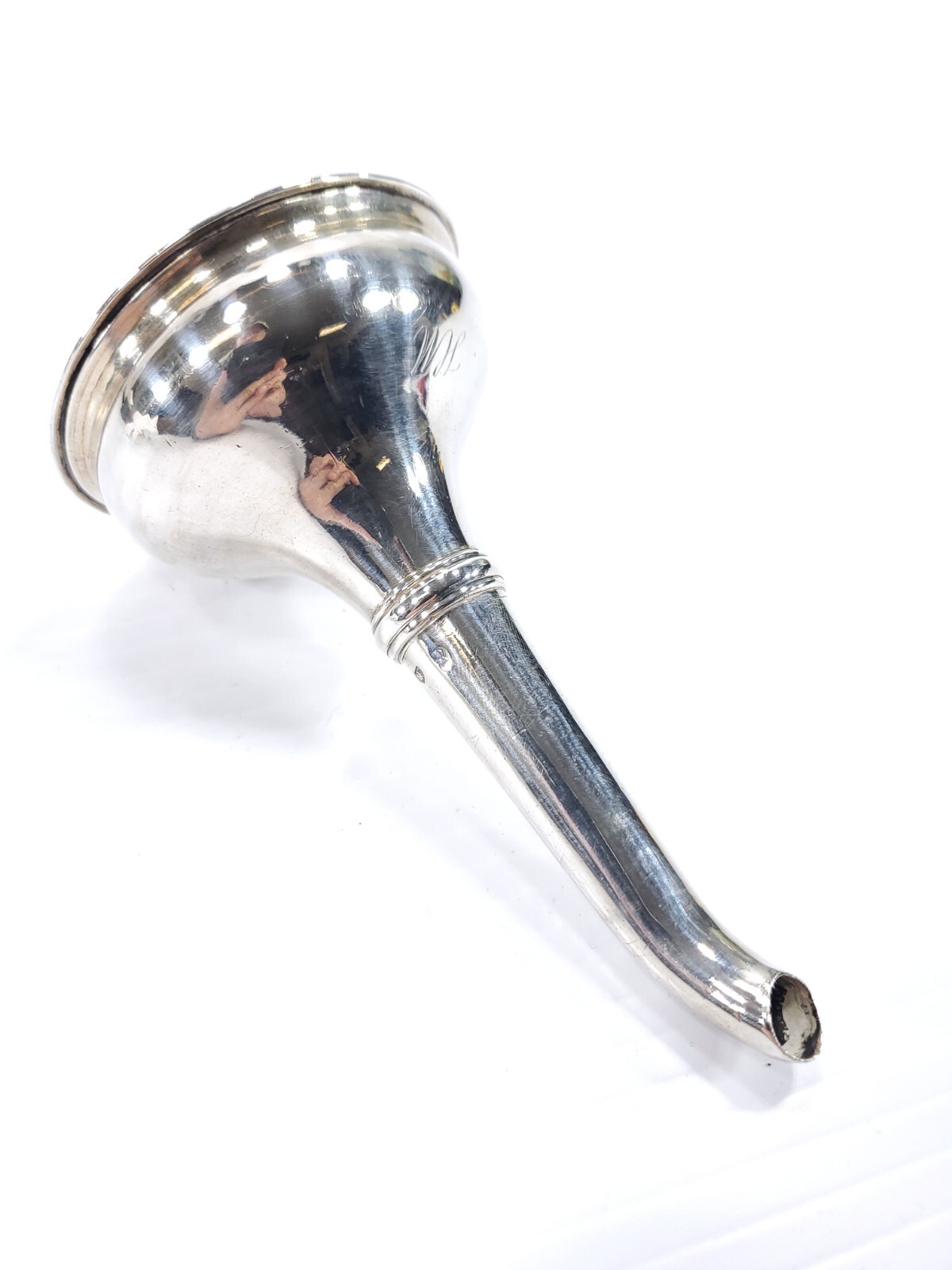 Antique Sterling Silver Scottish Edinburg Wine Funnel “I THANK MY GOD” engraving