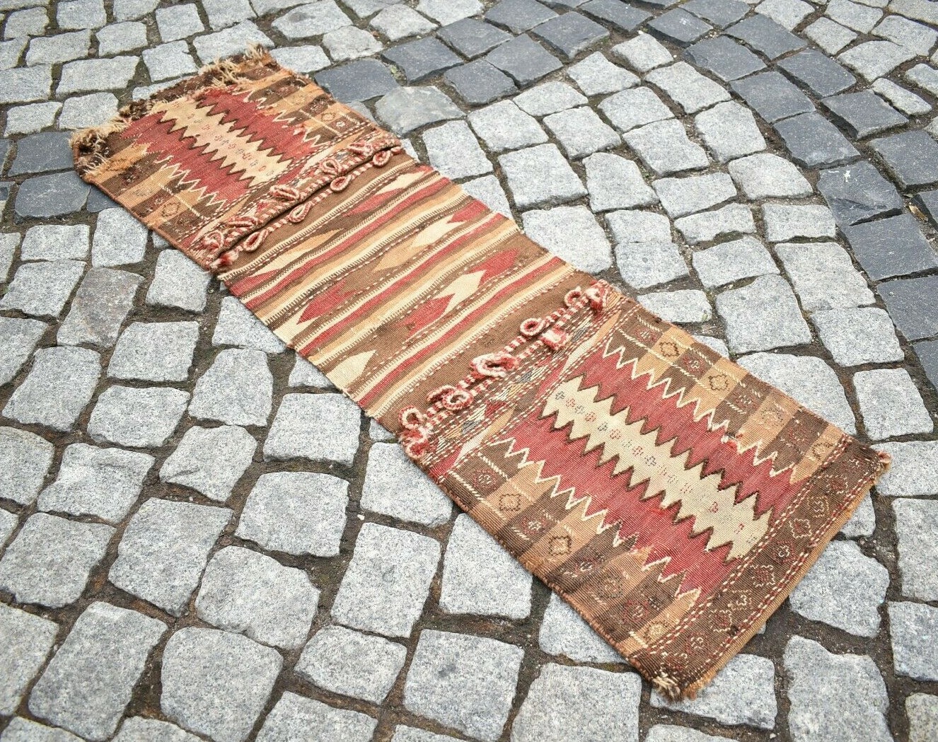 Fabulous Antique Awesome Caucasian Collector’s Piece Verneh Kilim Saddlebag Rug