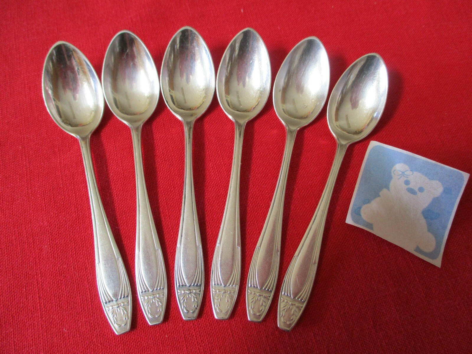 (6) Fraget Silverplate Demitasse Spoons, Ornate Stk#Y-