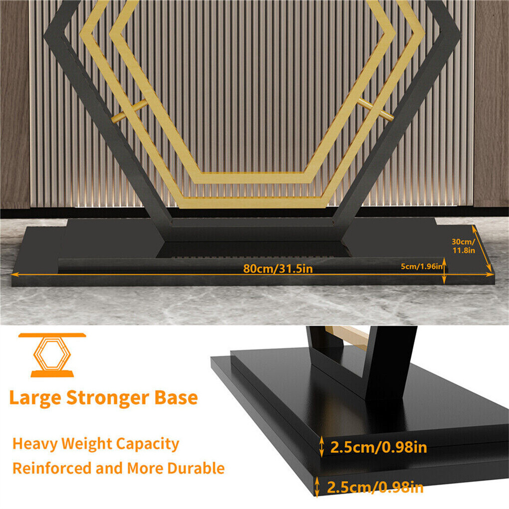 1.2M Ultra Long Console Table Hexagon Base Marble Hallway Table Sofa Side Table