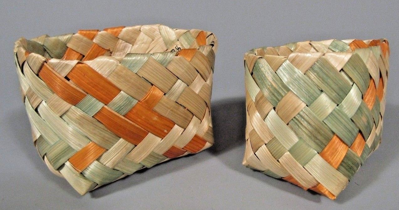 Colombia Colombian Polychrome Woven Baskets ca. 20th c. Ex. Newark Museum Coll.