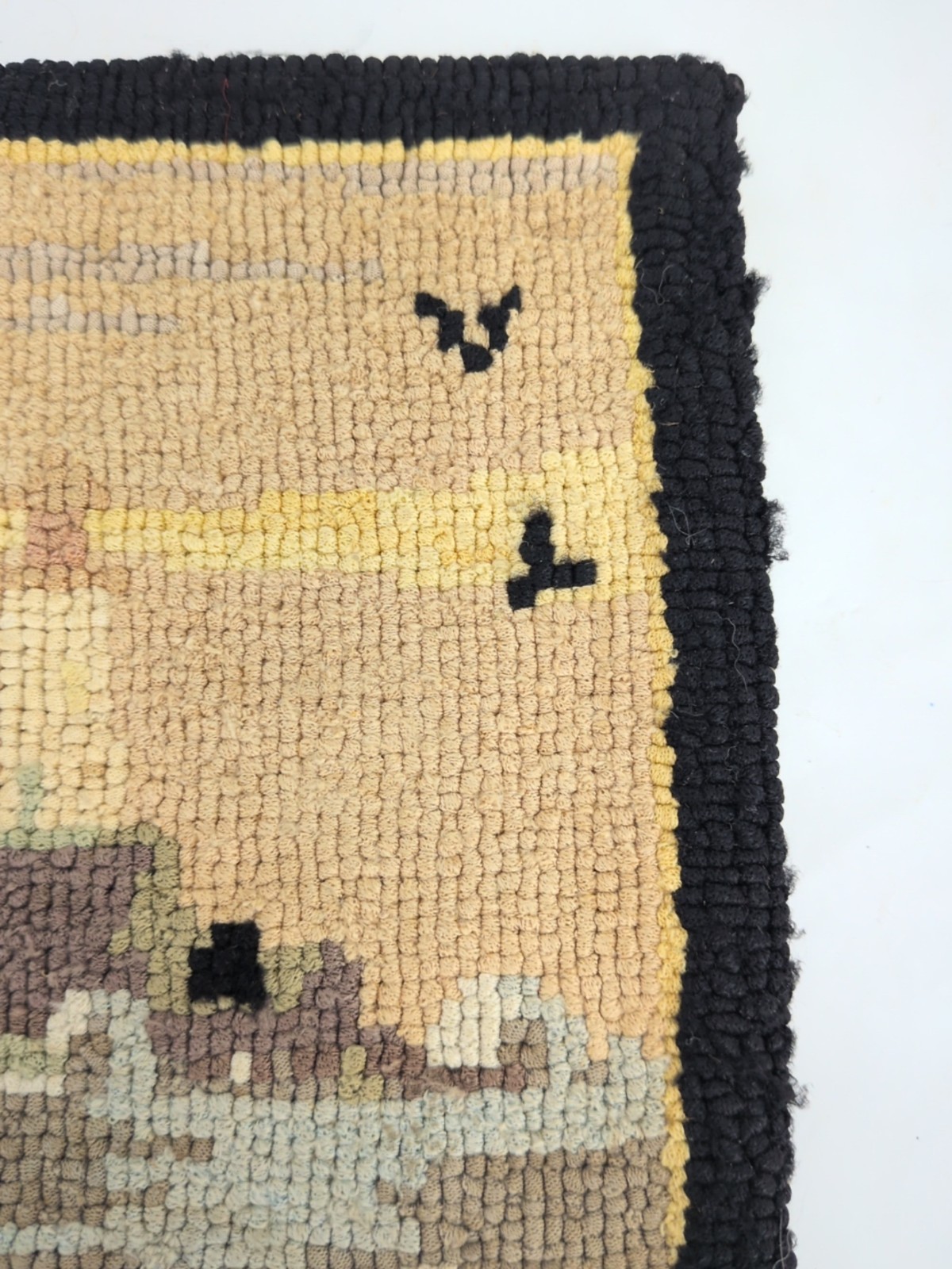 Miniature Grenfell Hooked Rug Lighthouse Ocean Birds 4’x6″ Newfoundland Canada