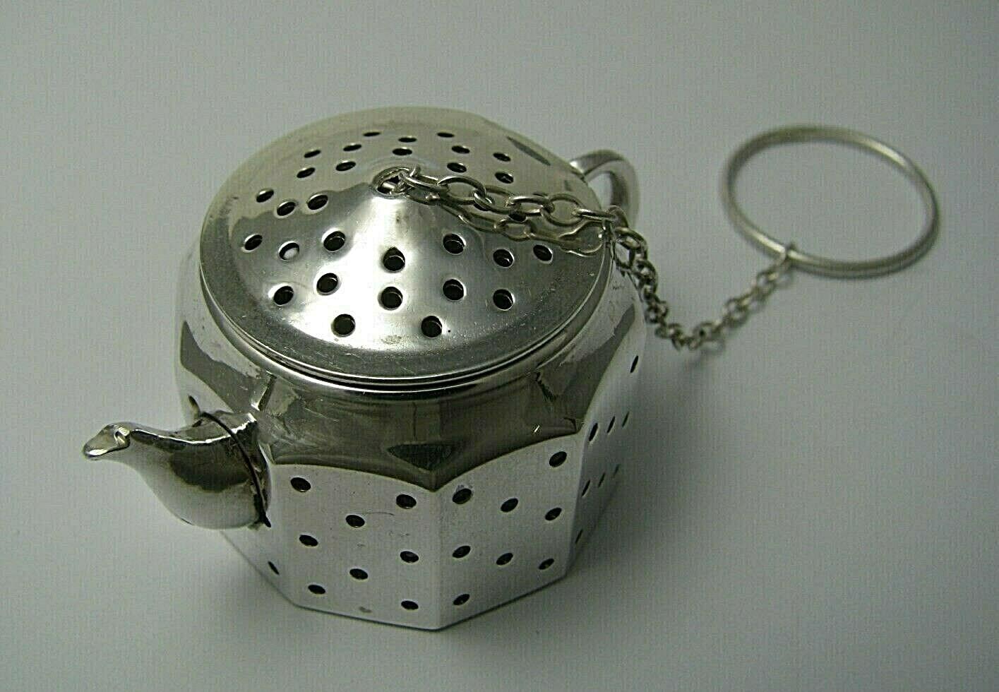 AMCRAFT STERLING SILVER TEA INFUSER Teapot TEA STRAINER Attleboro MA1960s NoMono