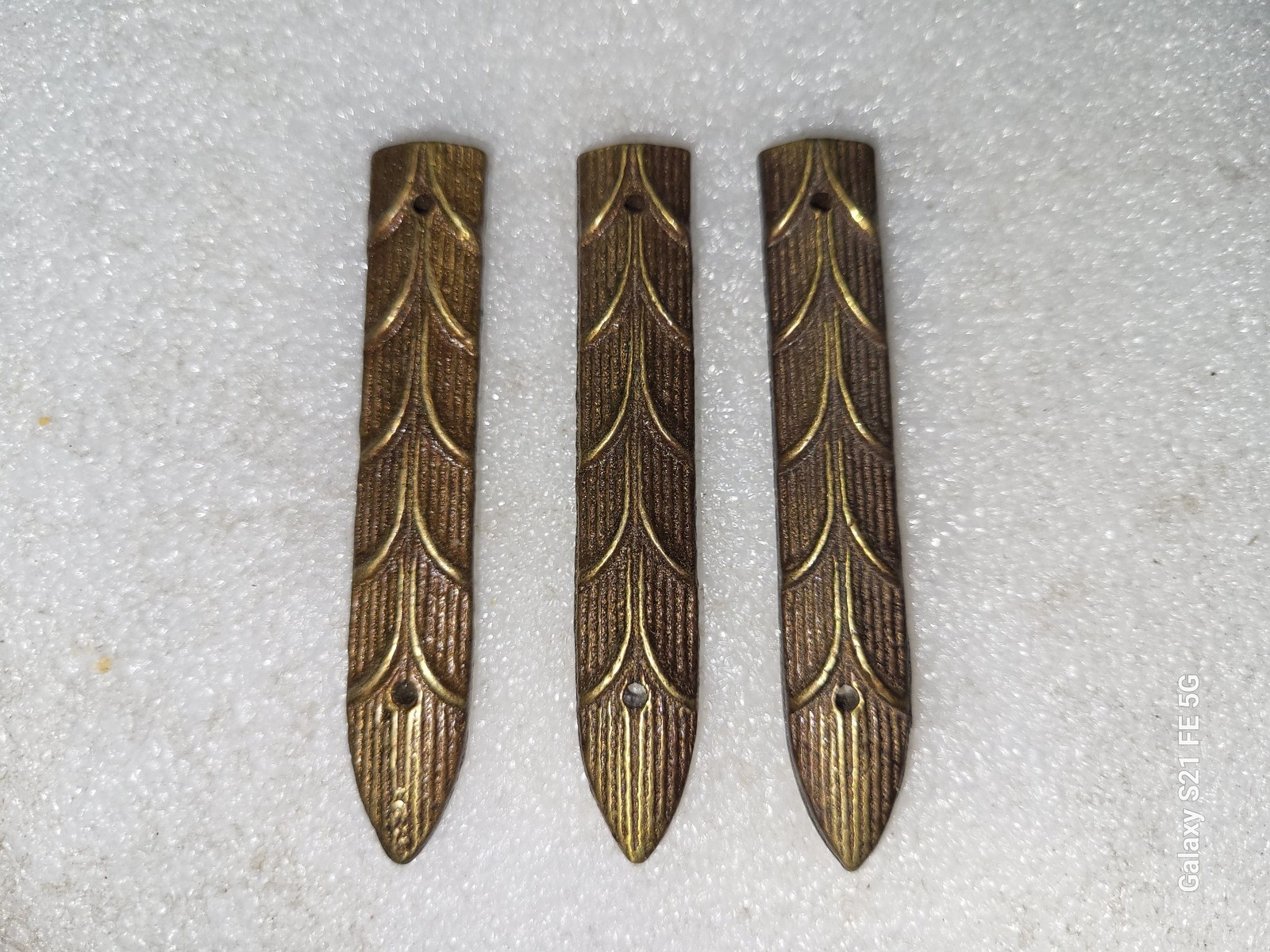 Lot of 3 Solid Brass Furniture Clock Embellishments 2 1/2″ Lot Q19