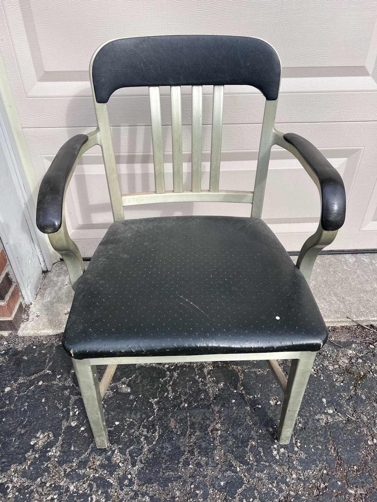 GoodForm Mid Century VINTAGE Industrial ALUMINUM Arm Chair 1970s Art Deco