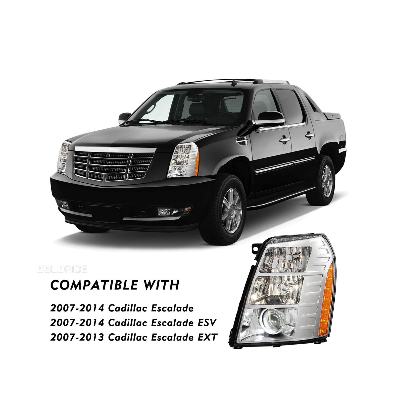 TUSDAR Headlight Assembly Set for 2007-2014 Cadillac Escalade HID Projector H…