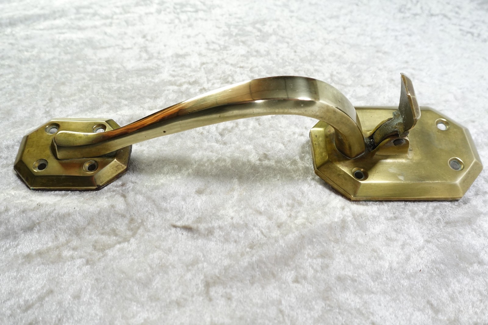 Vintage Solid Brass Entry Door Handle Pull Right Hand With Latch