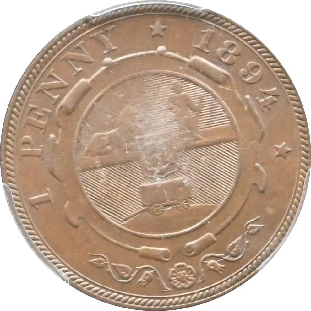 South Africa 1894 ZAR 1 Penny Brown MS 63 BN NGC VERY VERY RARE GRADE