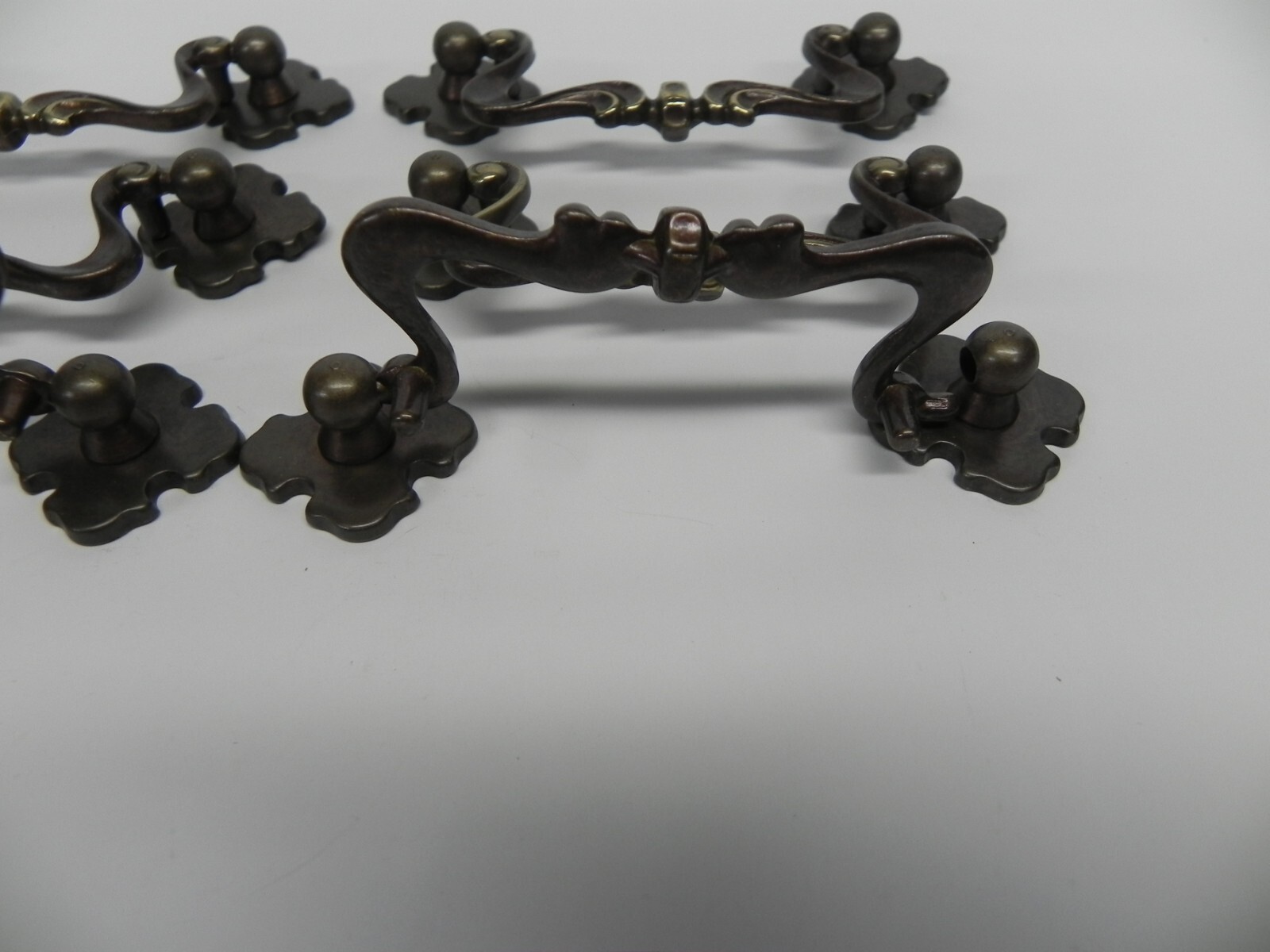 6 Drop Bail Drawer Pulls Solid Brass Mid Century Bronze Finish MADE IN ITALY