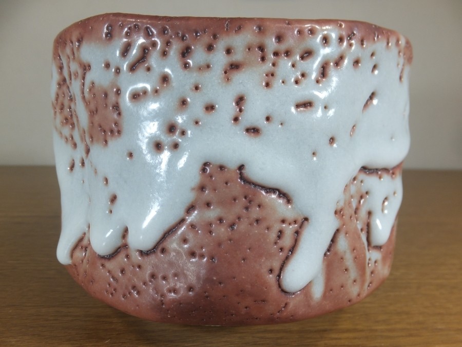 Shino Bowl Chawan W5inch Japanese Tea Ceremony w/Box Japan Antique