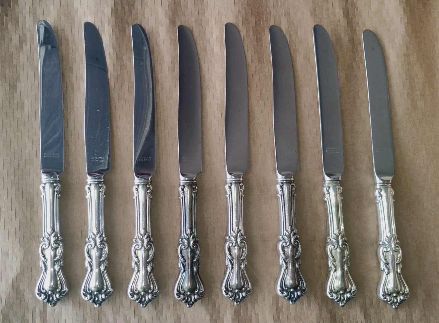 8 REED & BARTON Sterling Silver MARLBOROUGH French KNIVES Knife 9 3/4″ *READ*