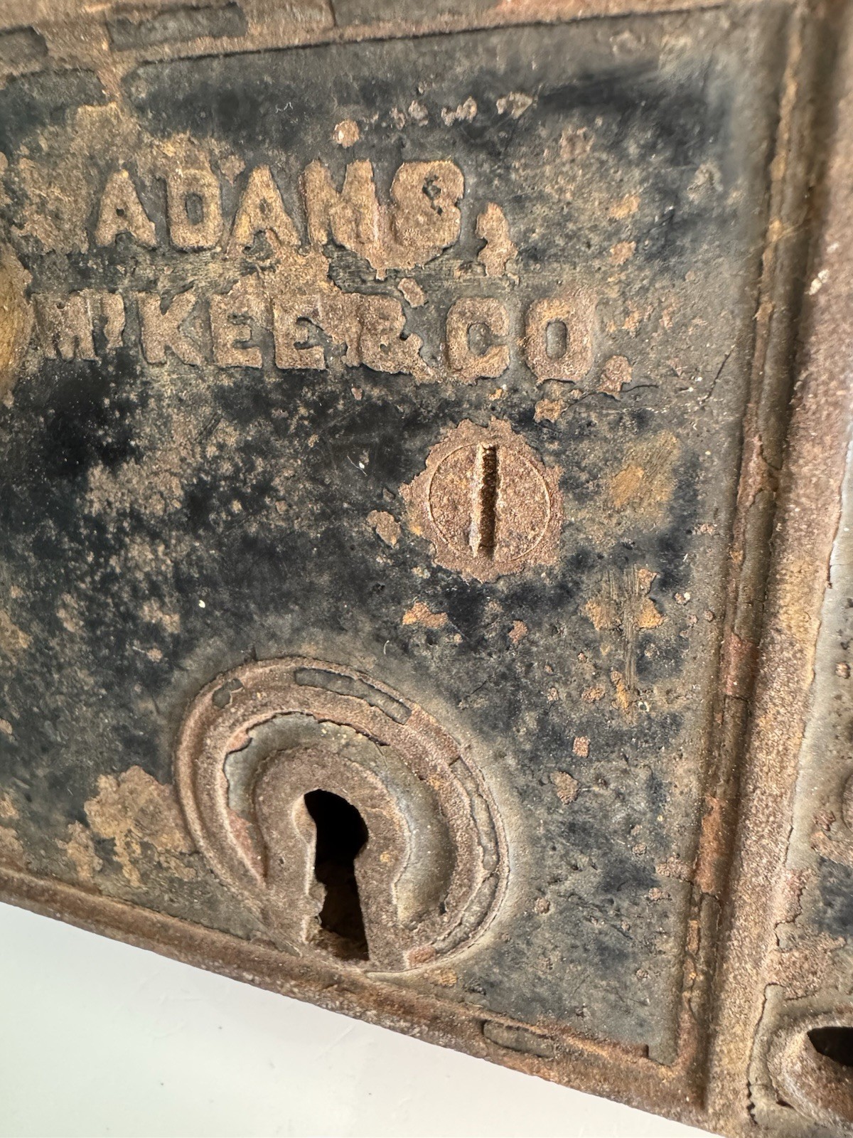 Antique Adams M’Kee & Co. Rim Lock No. 13 Cast Iron With Door Knob Circa 1867