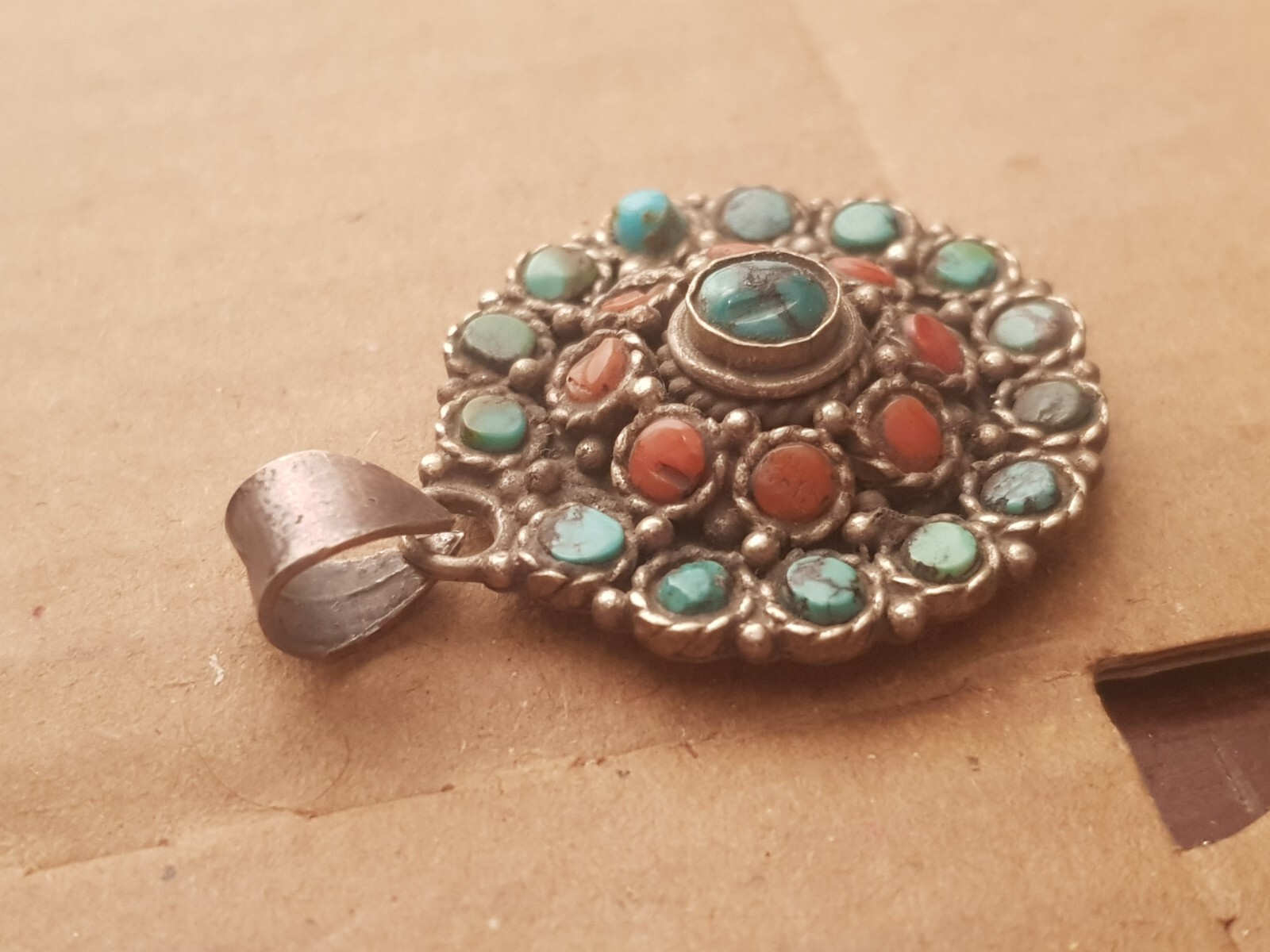 Rare Antique Ancient Egyptian Silver hanger precious Stone Silver 2480 BC