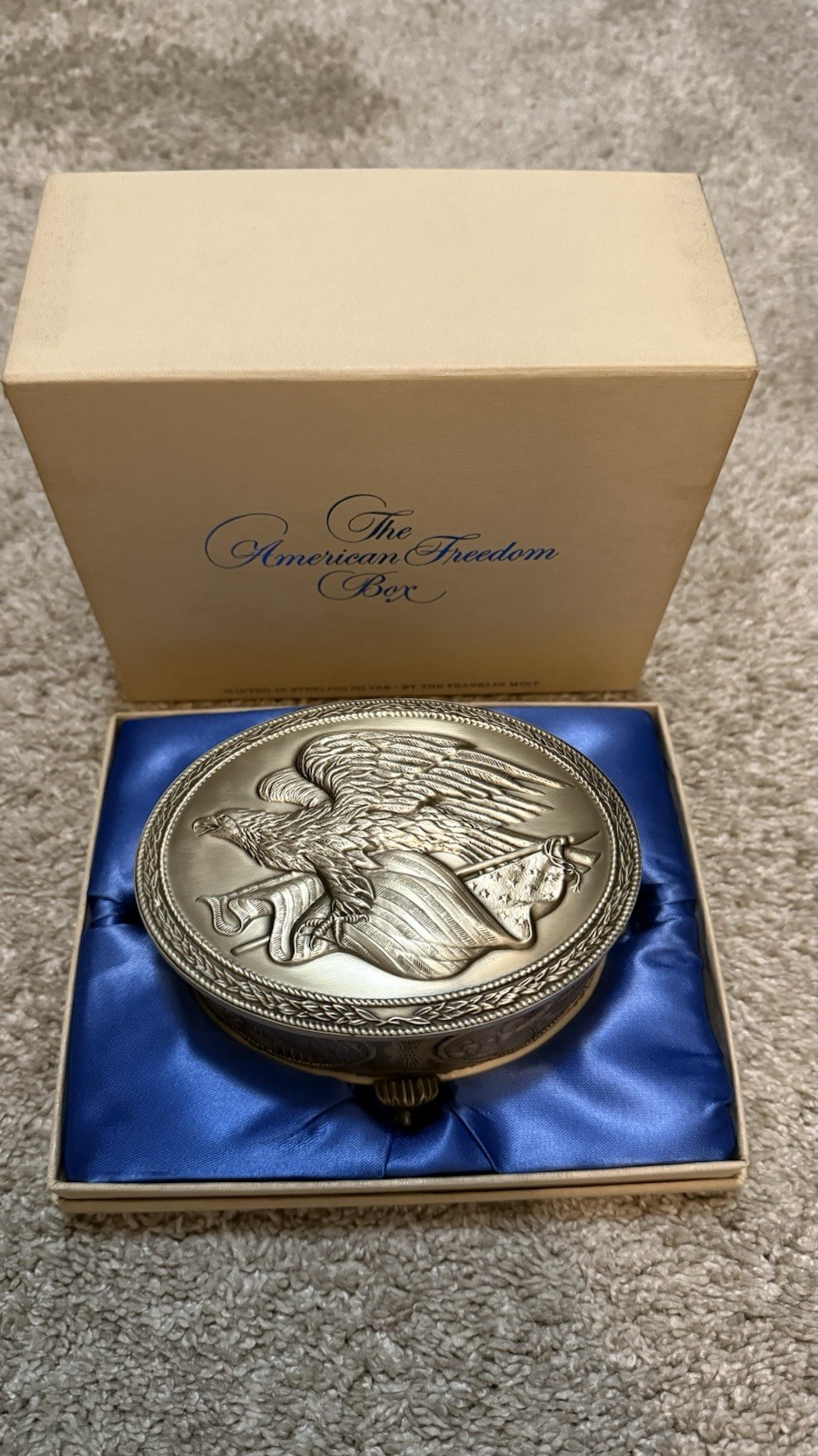 Franklin MINT AMERICAN FREEDOM BOX 1976 331g Sterling Silver