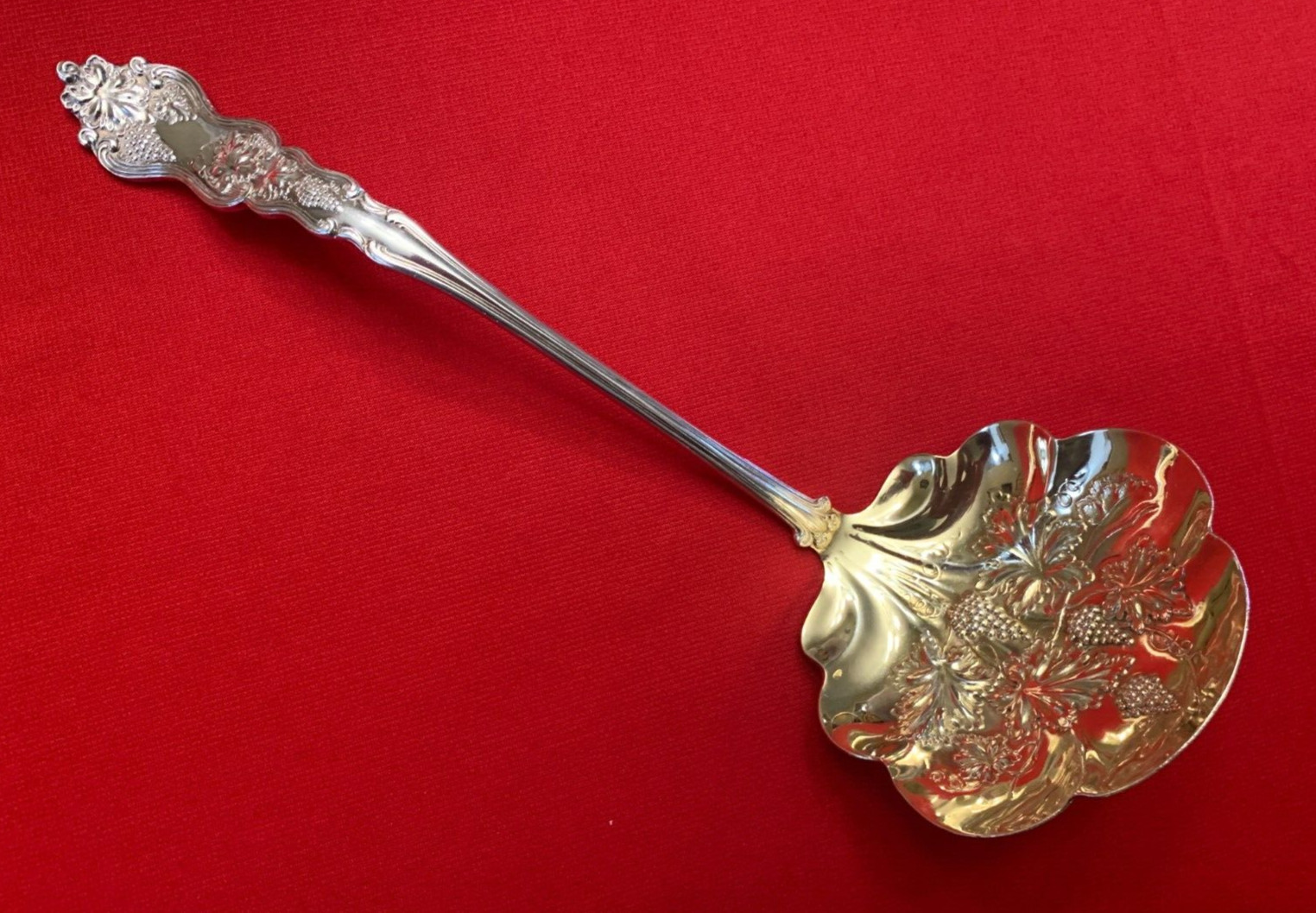 Wow! MOSELLE American Silver Co Silverplate SOUP LADLE 12 1/2″ Gold Wash 1906