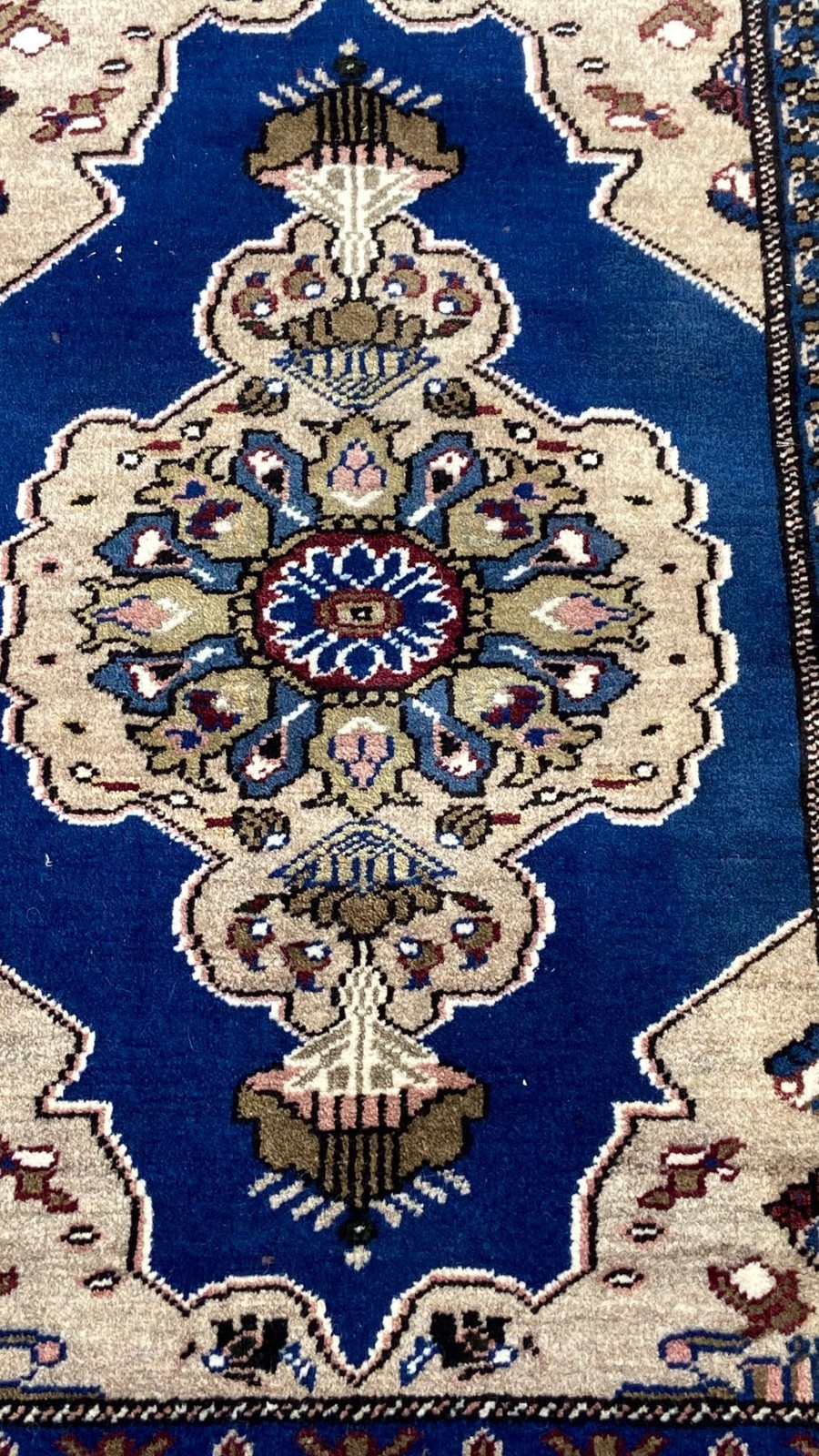 Blue Handmade Wool Rug, 1.9×3.2 ft Small Carpet, Entryway Decor, Home Gift Rug