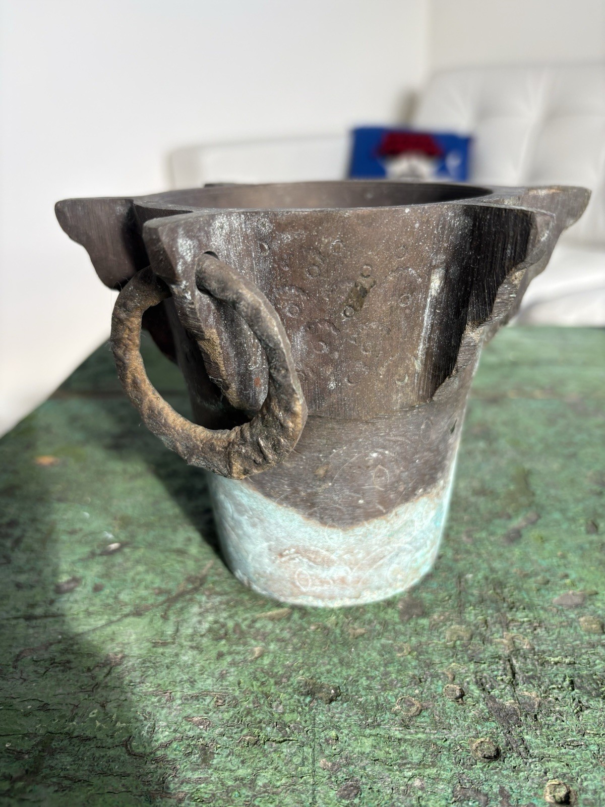 Heavy Antique Spanish Bronze Mortar Moorish Rustic Primitive Apothecary Medicine