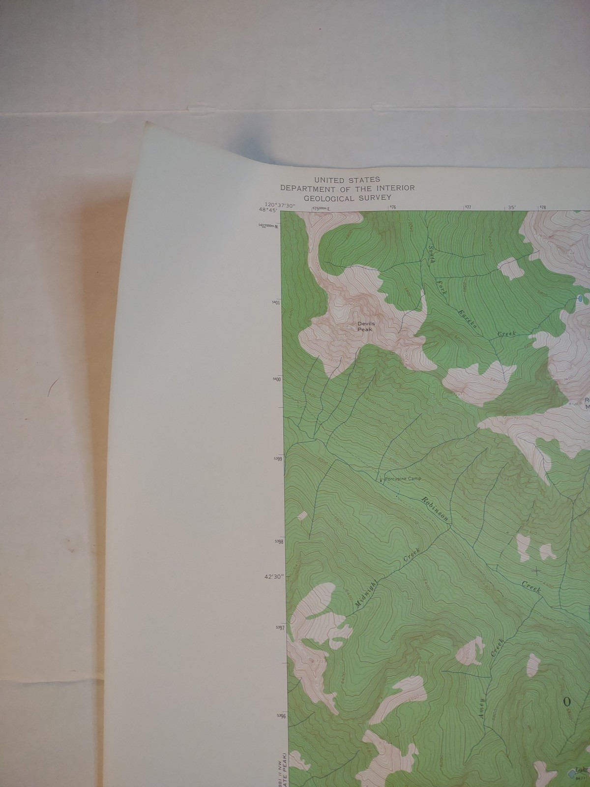 Robinson Mtn Quadrangle Washington 1965 USGS Topographical Map Department Of Int