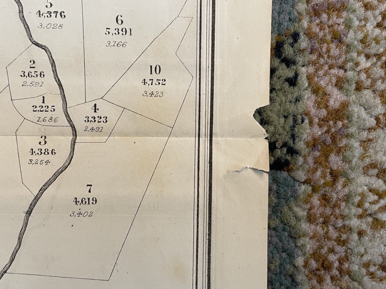 Antique Census Map State of New York Hand Colored D.T. Valentine Lithograph