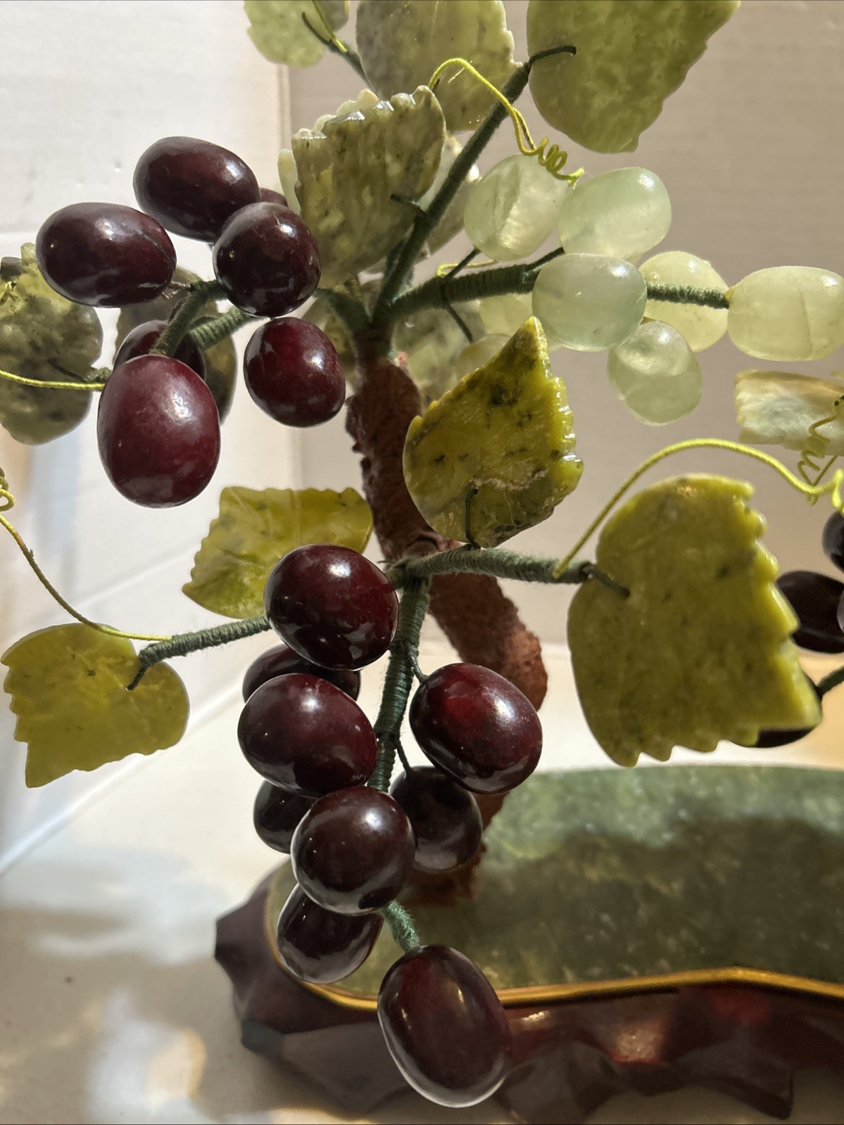 Jade & Alabaster Grape Cluster on Base