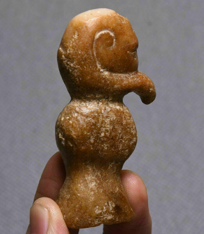 6CM Rare Chinese Liangzhu Culture Old Jade Carving Animal Snails Amulet Pendant