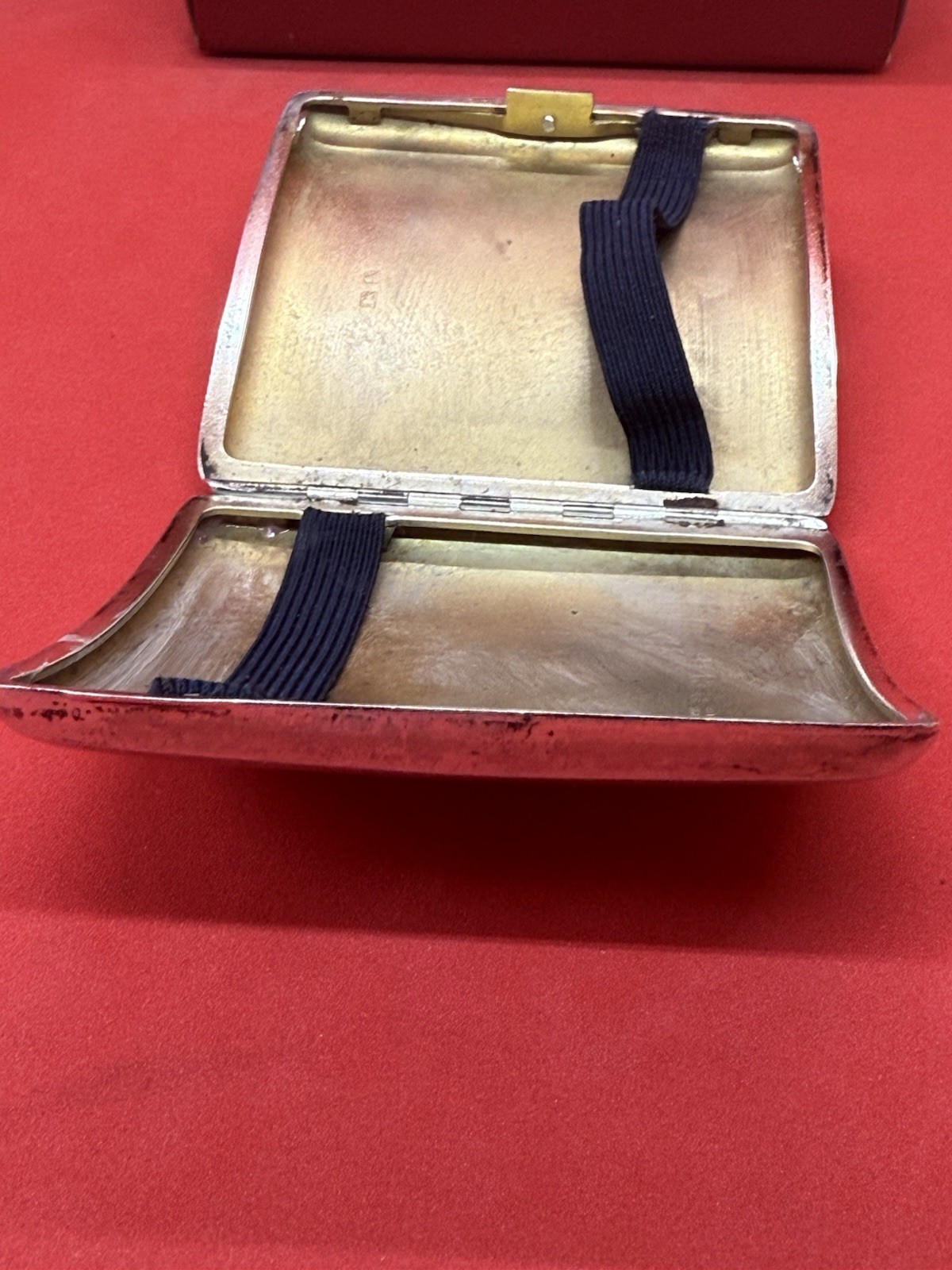 Antique Solid Silver Cigarette Case Box Birmin 1925 William Neal No Scrap 90.3gr