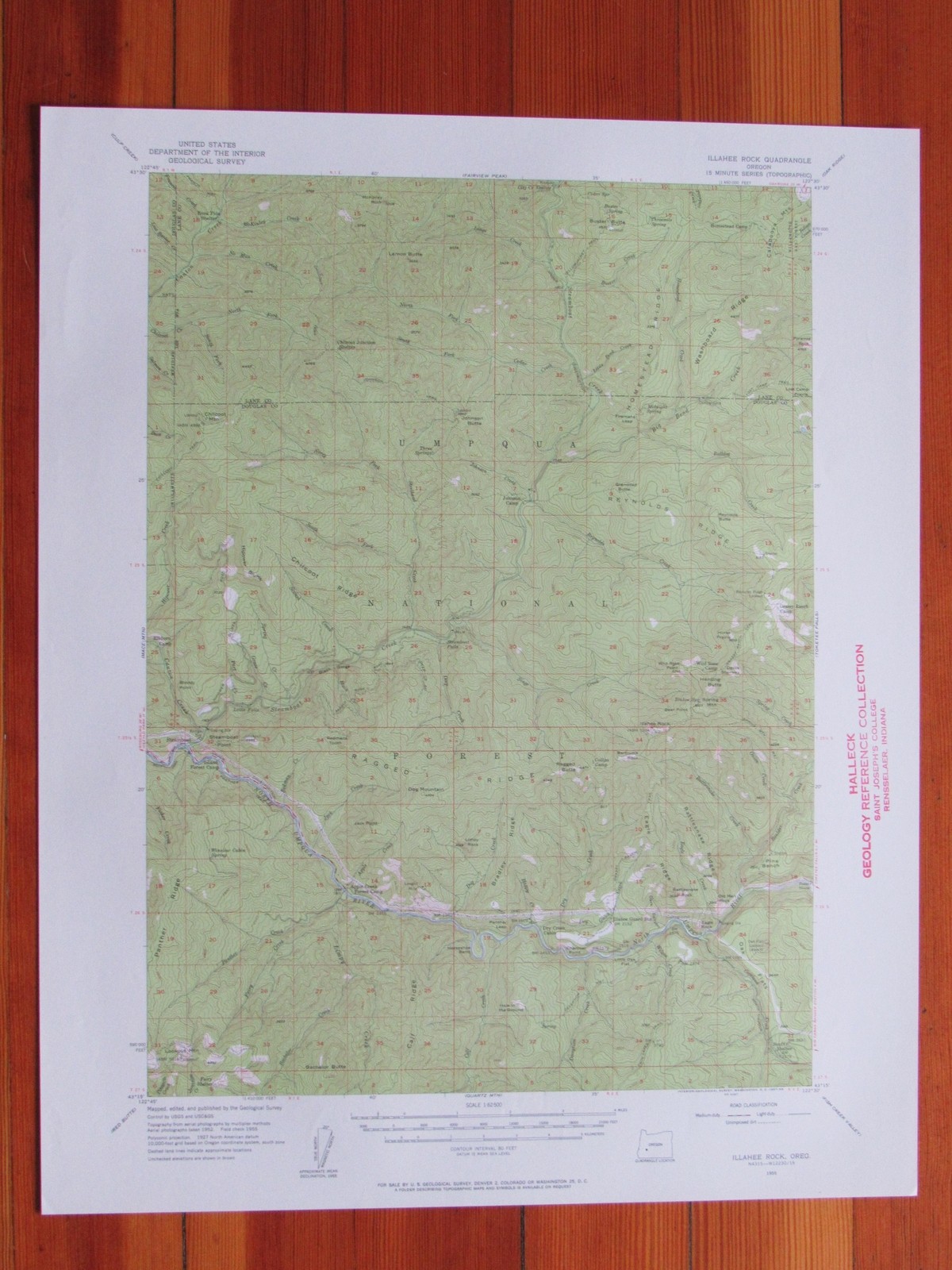 Illahee Rock Oregon 1957 Original Vintage USGS Topo Map