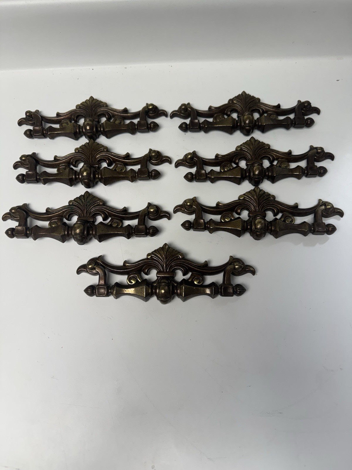 Vintage Antique Bronze Drop Bail Drawer Pulls, #3924