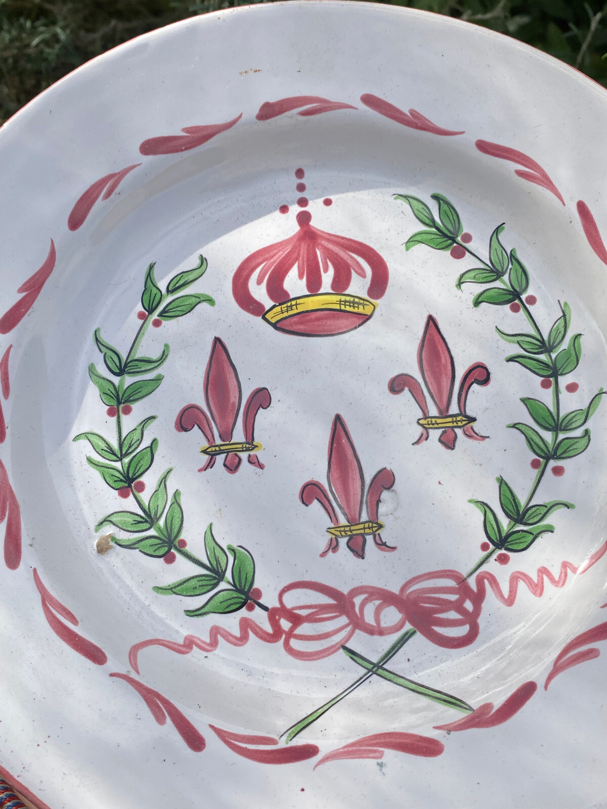 Les Islettes & Faience Plate & Fleur De Lys & Royalist & 19th Century