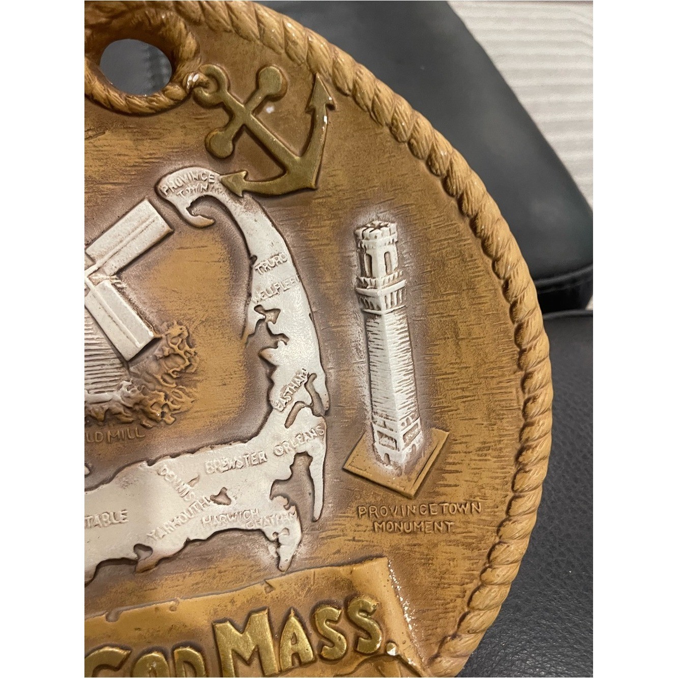 Cape Cod Mass. Decorative Wall Plaque – Nautical Brown & Cream