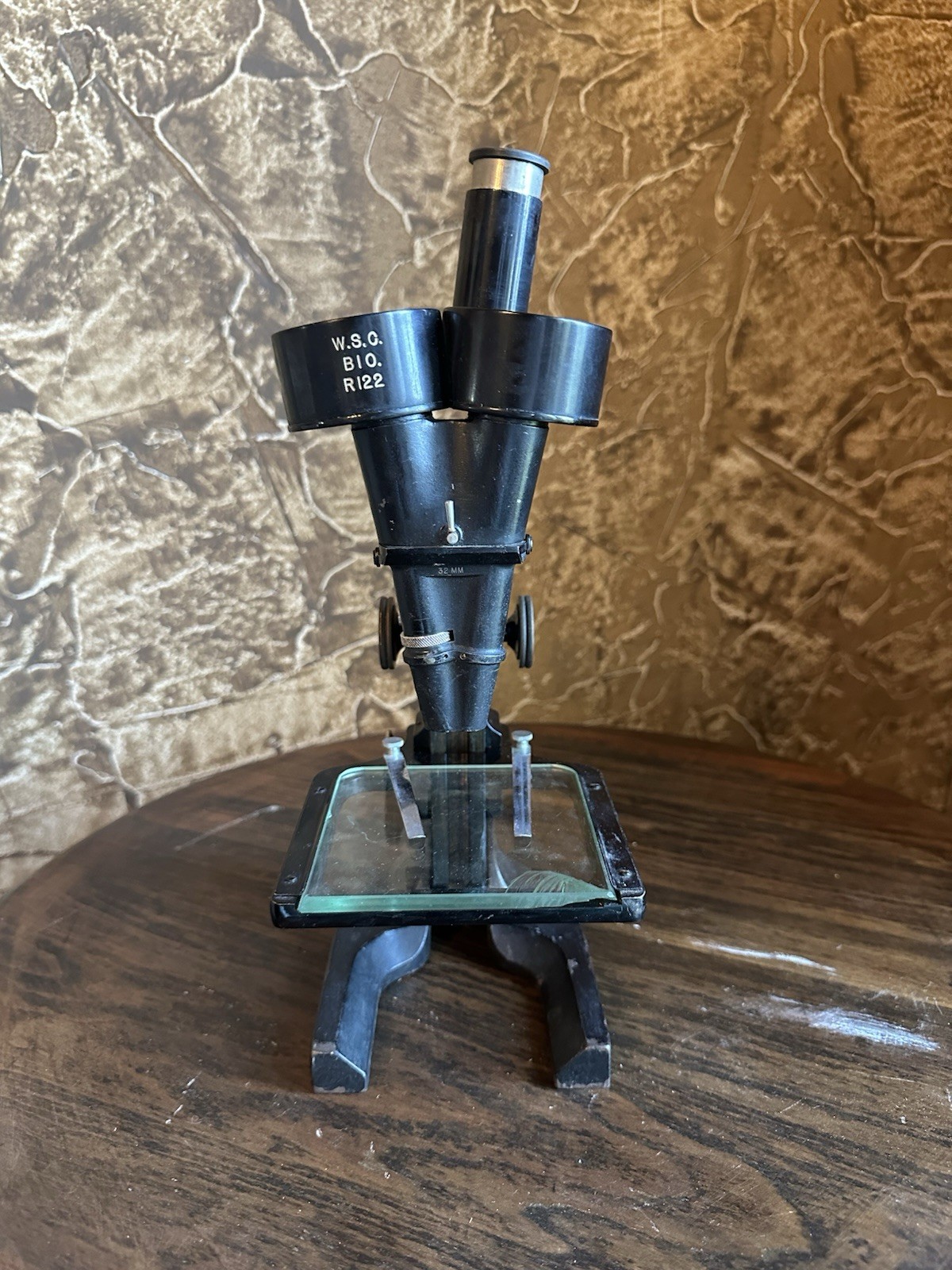 Antique Spencer Microscope Compound 1930 Wood Case Wayne State Biology Lab WSC