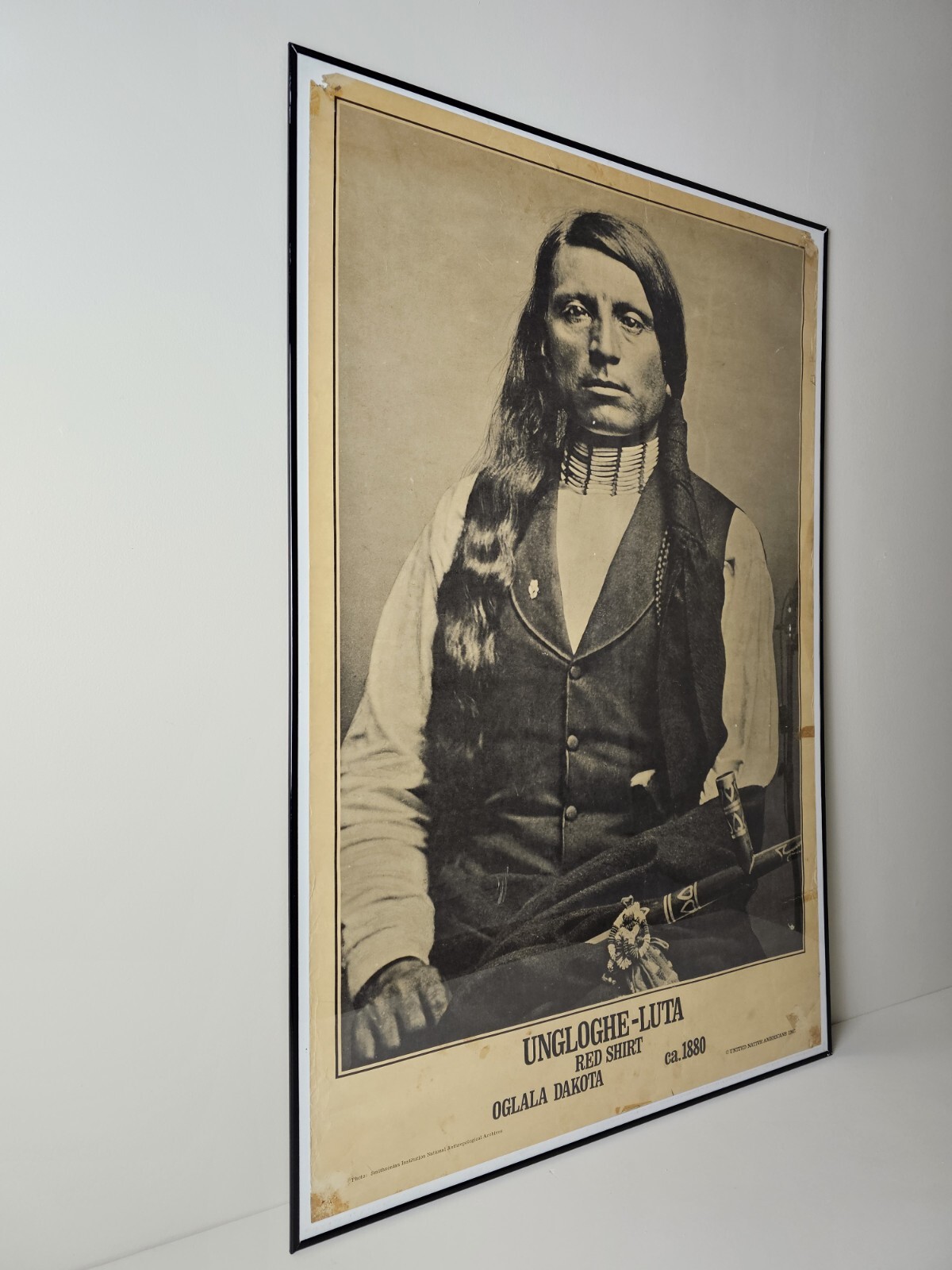 Rare Vintage Antique United Native Americans Poster 35×23 Oglala Dakota