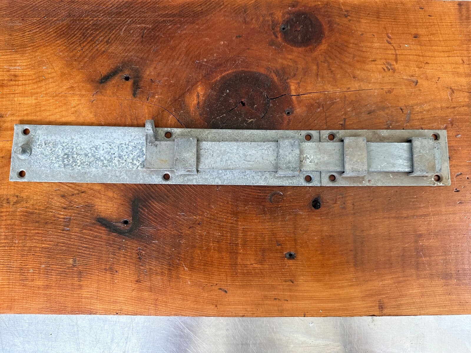 NOS Vintage 15-1/2 Sliding Barn Door Gate Galvanized Metal Shed W/ Screws