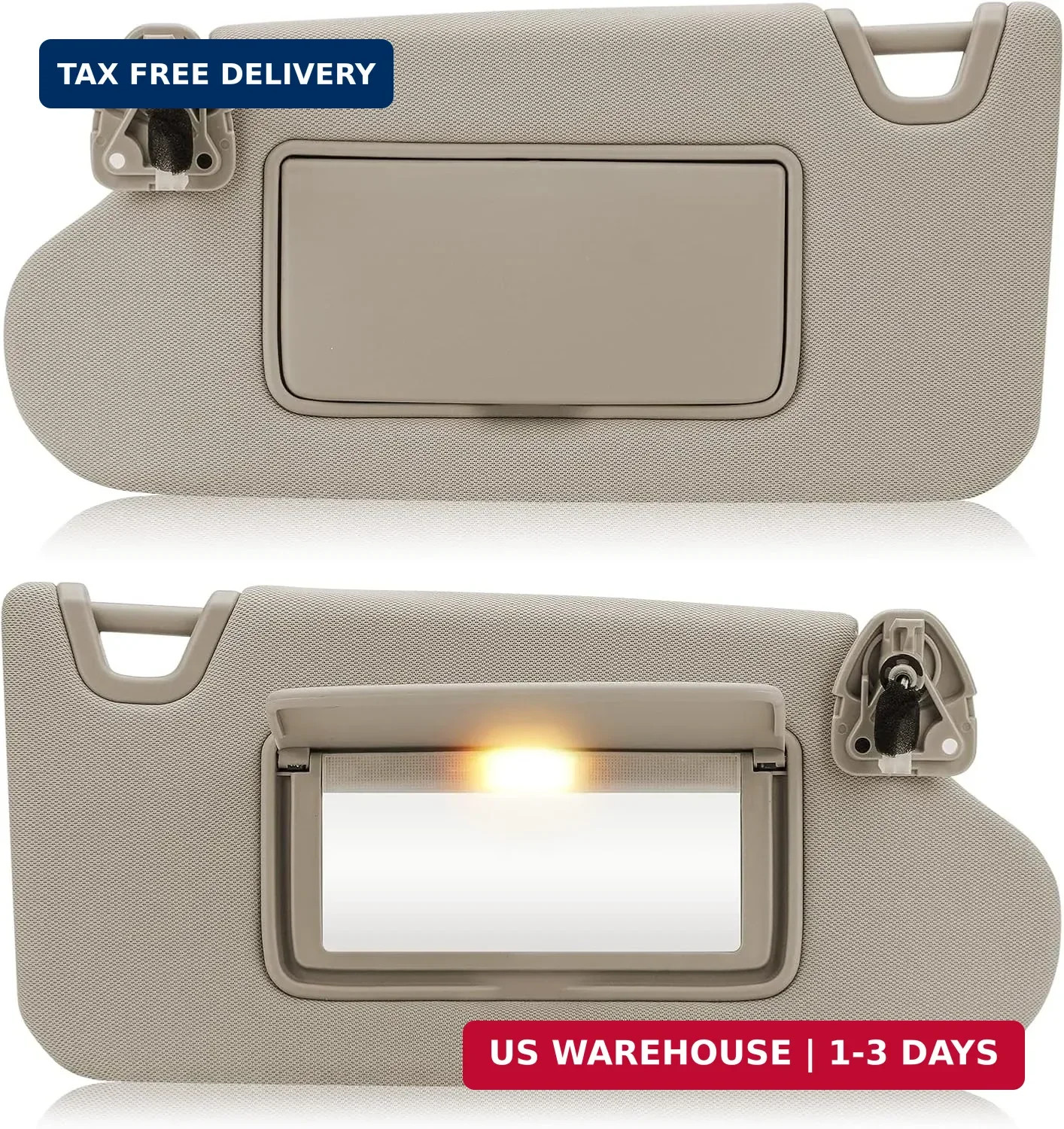 Left & Right Sun Visor with Vanity Light for 2013-2018 Nissan Altima Without Sun
