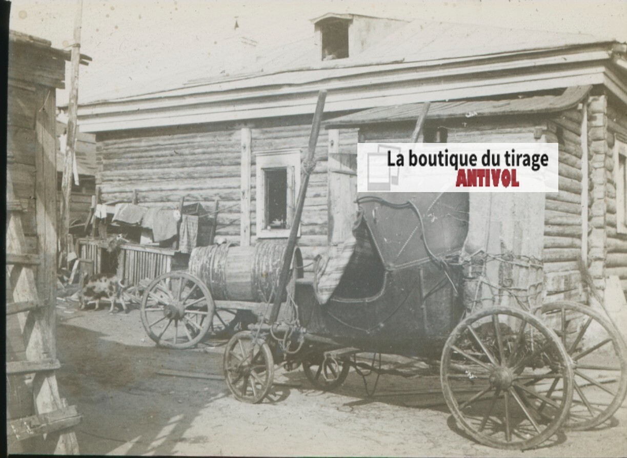 Sretensk Car, Russia, Glass Plate Photo, Black & White, Positive 8.5×10 Cm