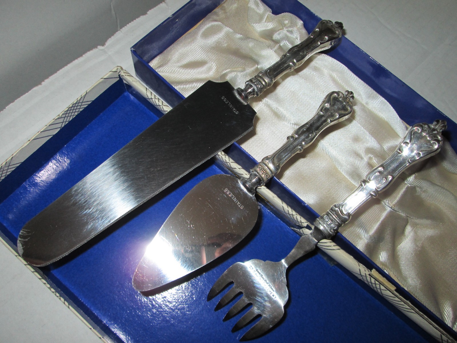 Antique 3PC Serving Set – Steel & Sterling Handles by Ambassador Cutlery England