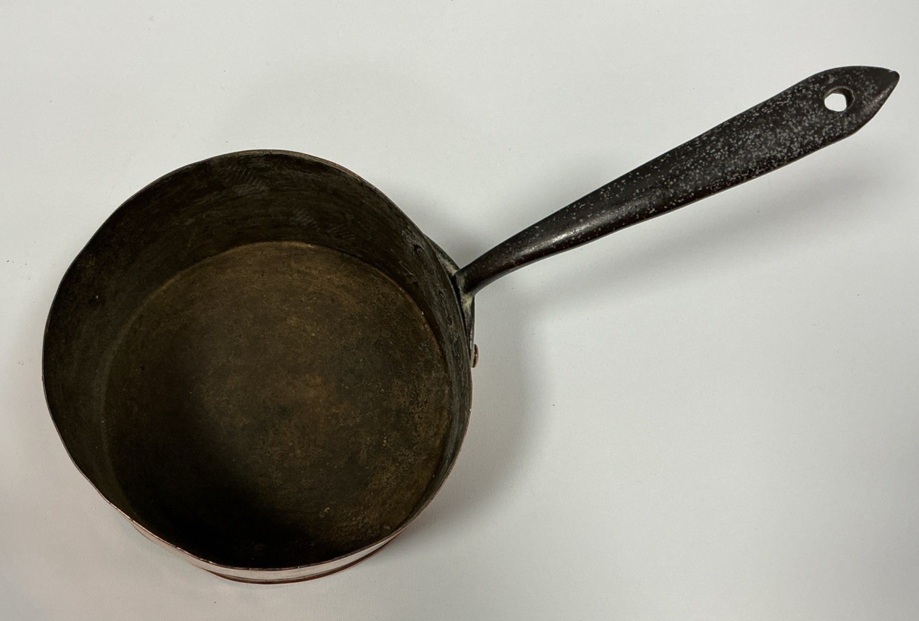 Antique 6‑Piece Copper Saucepan Set – 4 Saucepans + 2 Lids – Total Weight 5.45kg