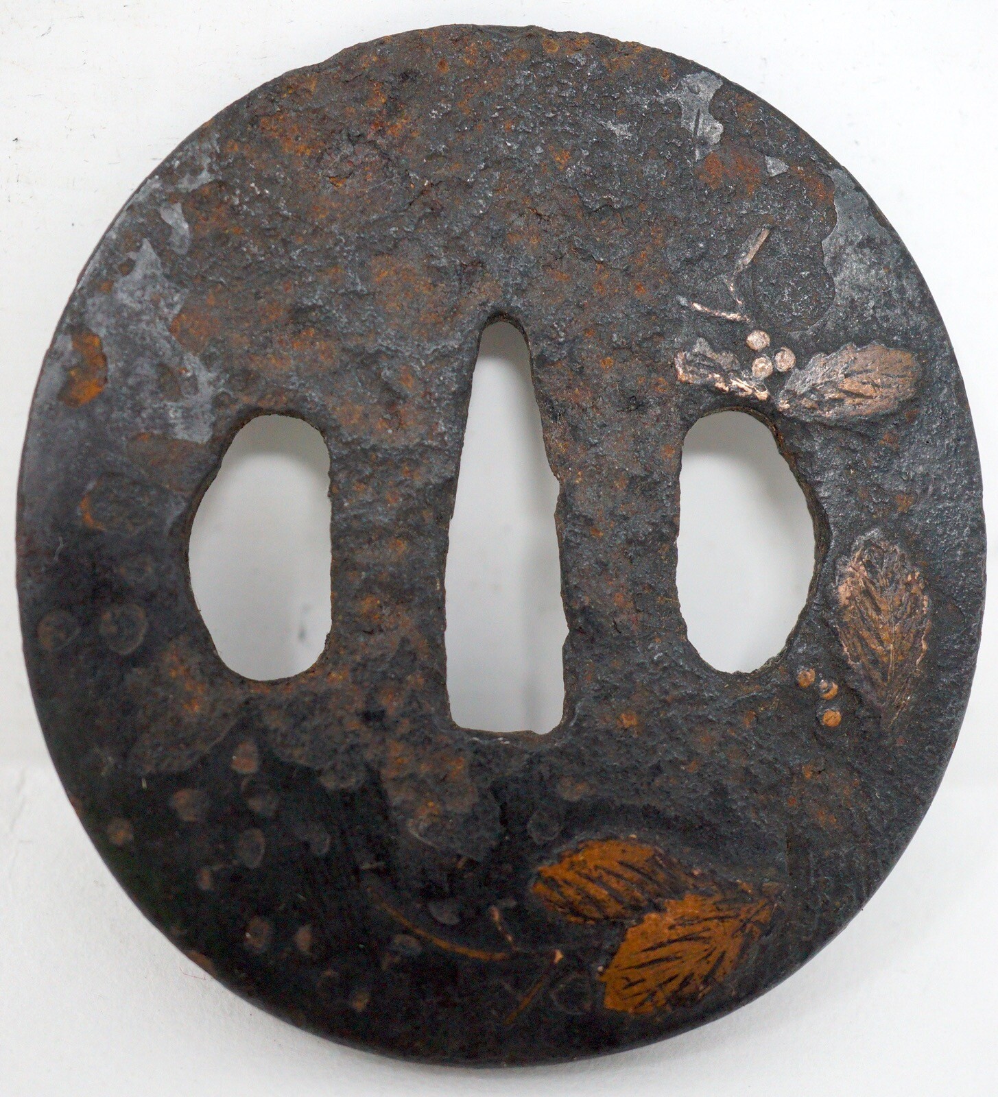 Iron Tsuba (hand guard) for Japanese sword Katana or Wakizashi 0721D10