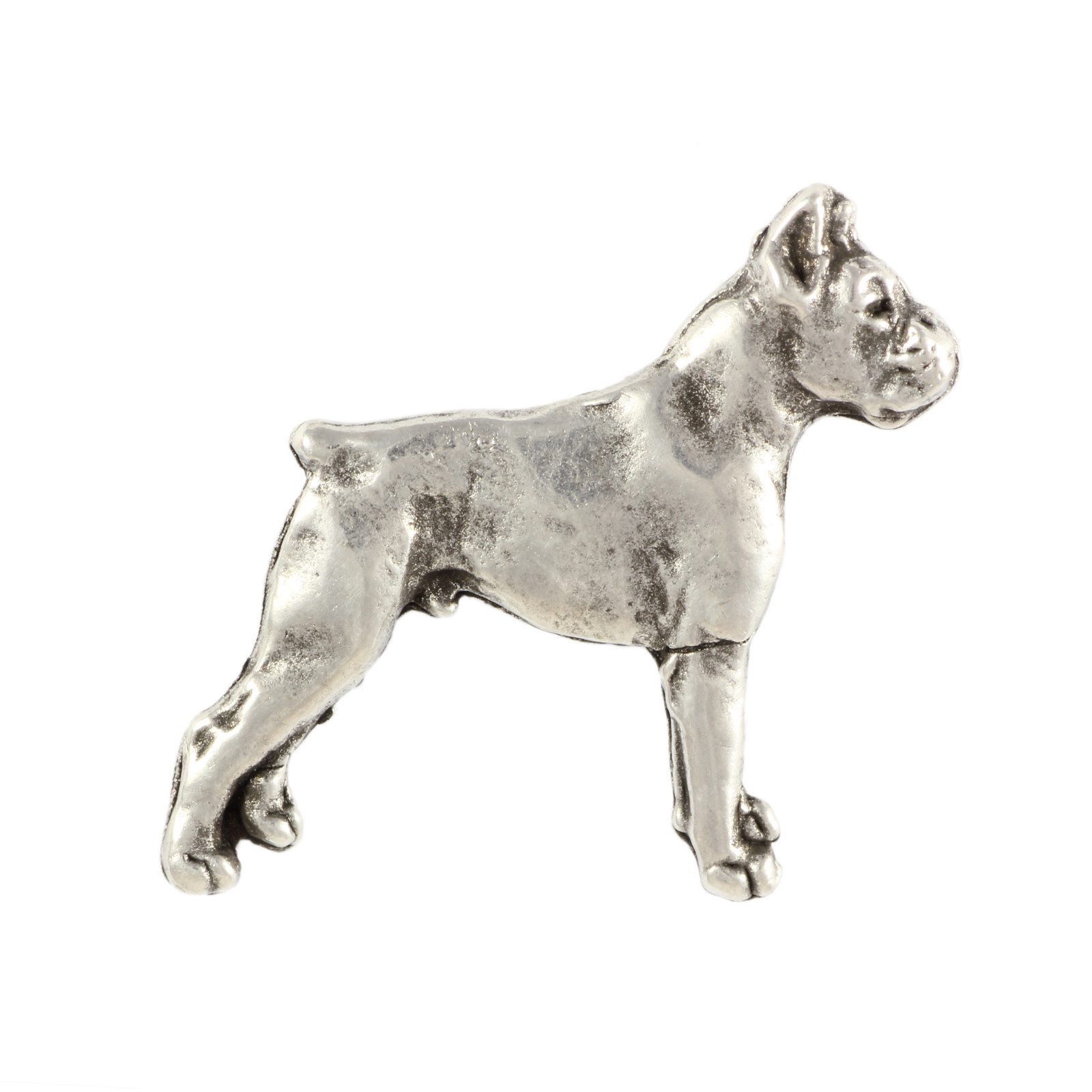 Boxer, German Boxer II – Silver Plated Dog Brooch, Elegant Lapel Pin, Yes