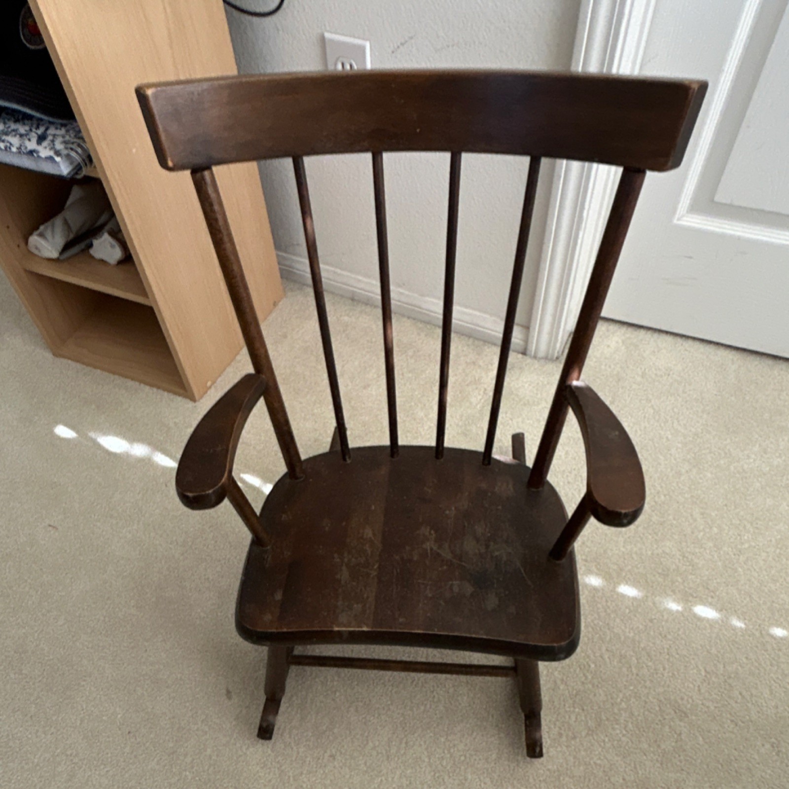 Wood Indoor Chair, Brown Solid, With Arms & Backrest, Fully Assembled, 1 Item
