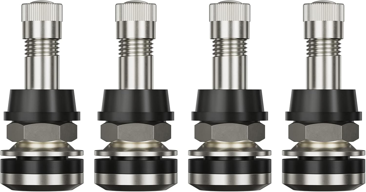 CKAuto 4 Pieces TR416 Metal Valve Stems Outer Mount Fits .453″ & .625″ Rim Holes