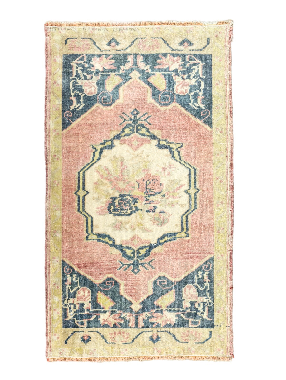 Eco Friendly Stylish Bath, Floor Mat-Hand Knotted Oushak Turkish Rug-1.9×3.1 ft
