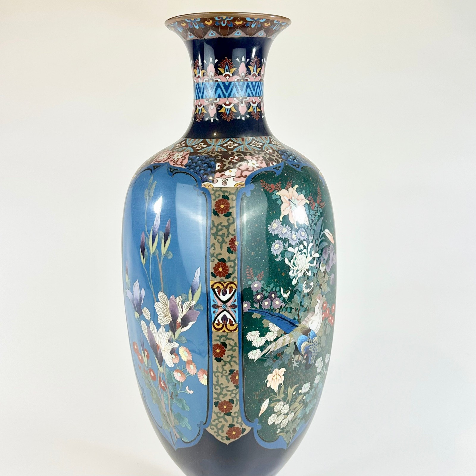 Very Rare Antique Japanese Meiji Era (late 1800’s) Cloisonné Vase 24″