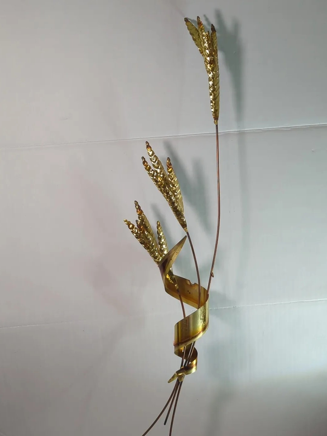 Vtg Home Interiors Gold copper Brass Whear Stem Wall Hanging Decor 32″