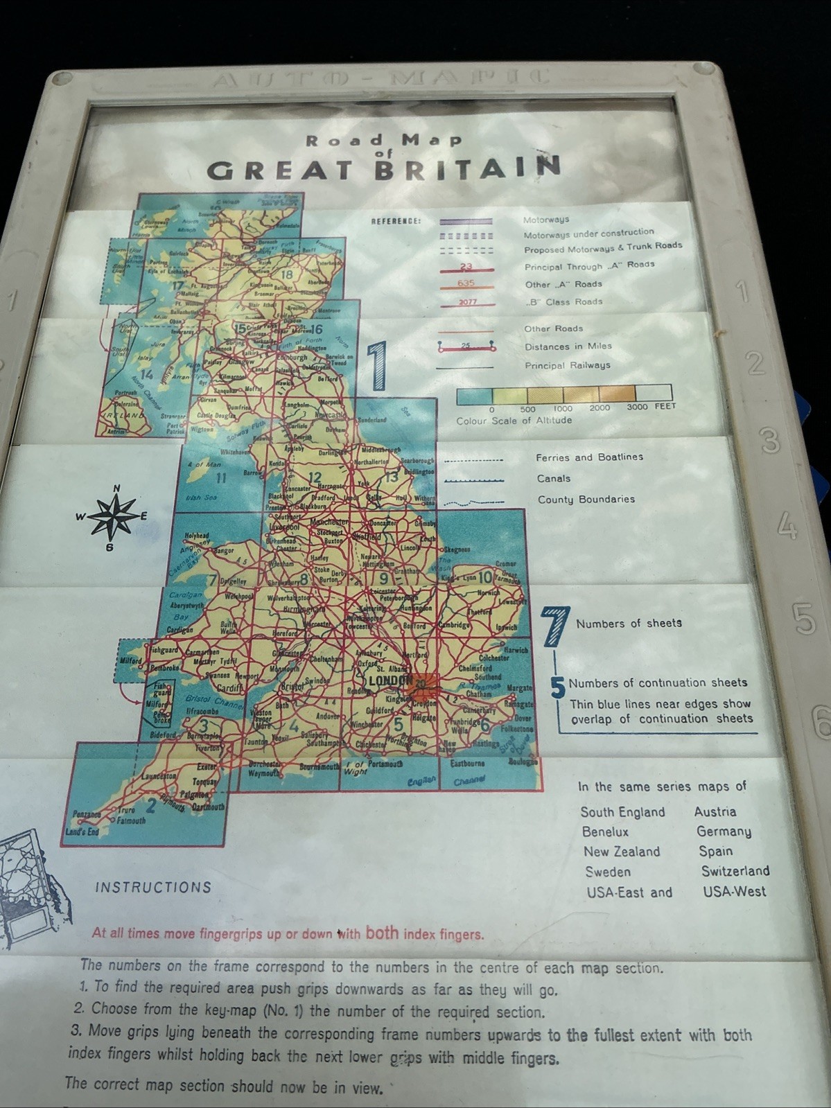 Auto-Mapic Great Britain Automatic Road Map Vintage Tatty Box Classic Car