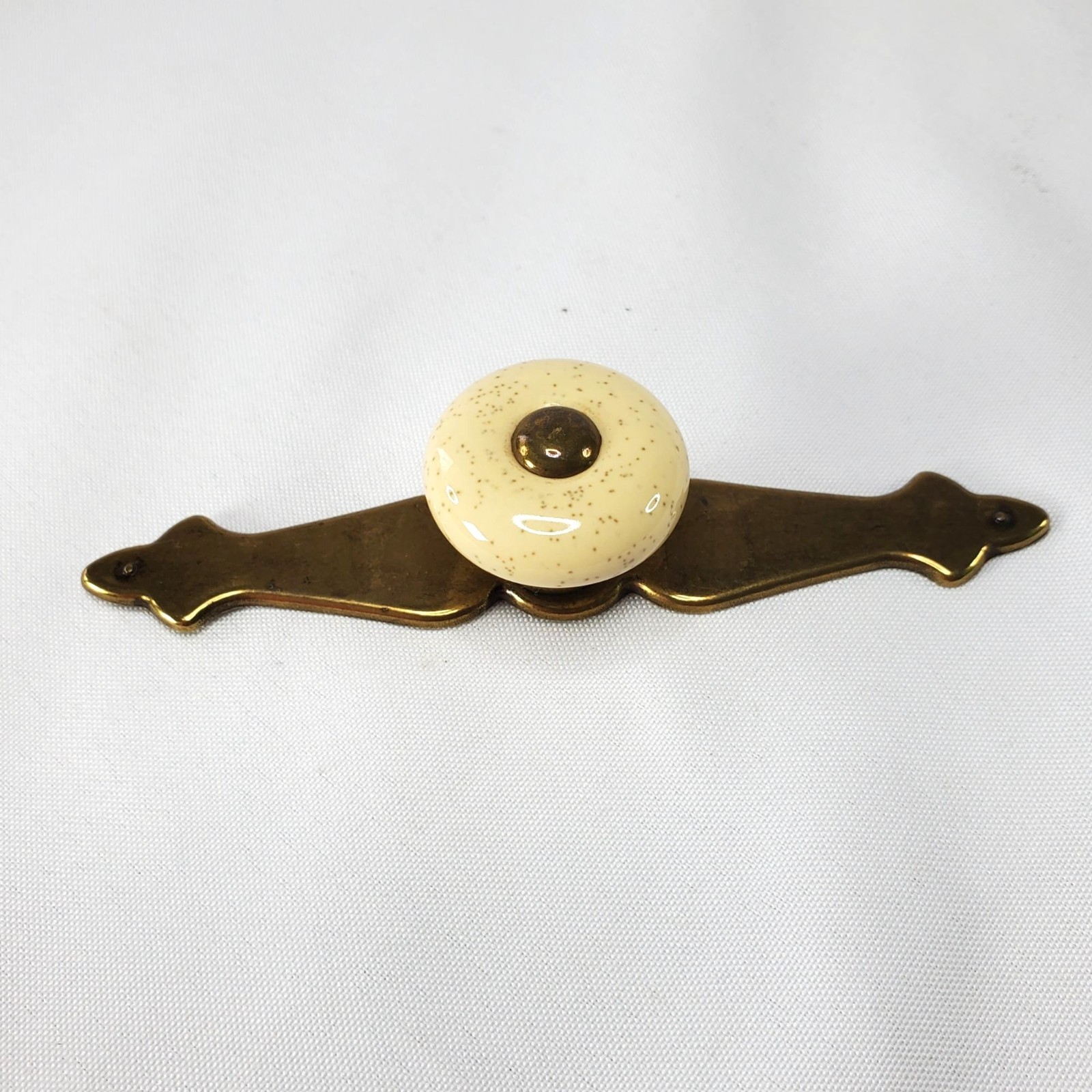 Country French Brass antique Farmhouse Colonial hardware Porcelain cabinet knob