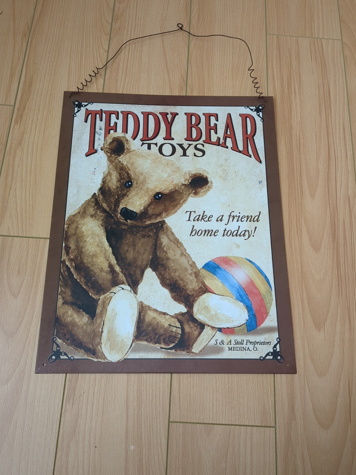 Teddy Bear Toys Metal Sign By Desperate Enterprises 16 X 12 1/2″
